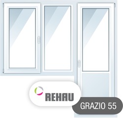Балконные блоки Rehau Grazio (55 створка) 2000*1400